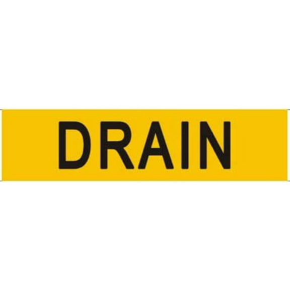 Set of 5 PCS - Pipe Marking- Drain Label (Sticker,Yellow, 2X8)(ref-2022-4)
