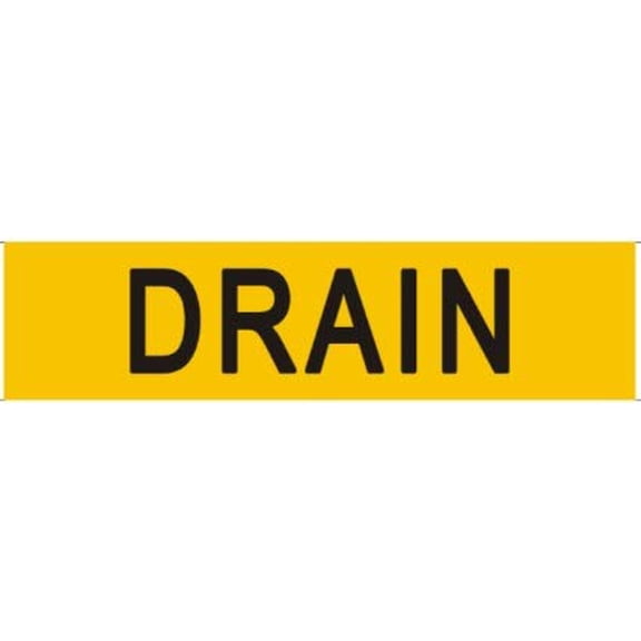 Set of 5 PCS - Pipe Marking- Drain Sign (Sticker,Yellow, 2X8)(ref-2022-4)