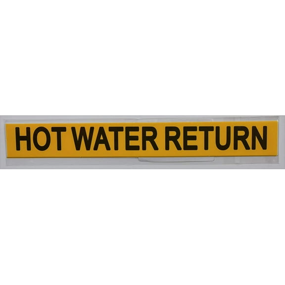 Set of 5 PCS - Pipe Marking- HOT Water Return Sign (Sticker,Yellow, 1X8)(ref-2022-4)