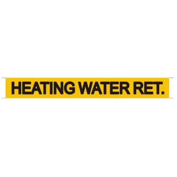Set of 5 PCS - Pipe Marking- Heating Water RET (Sticker,Yellow, 1X8)(ref-2022-4)