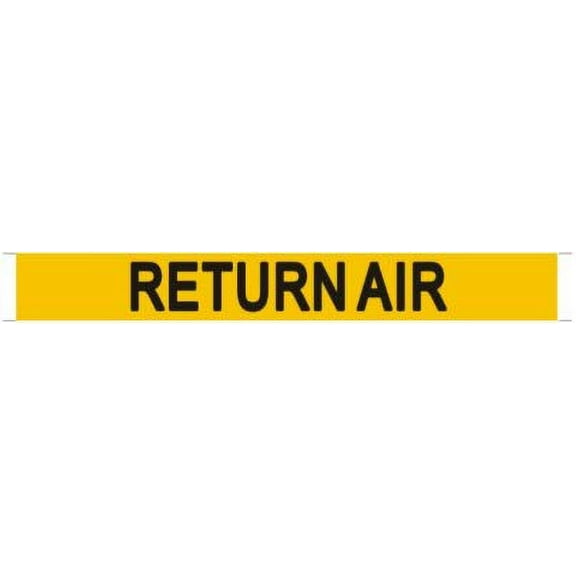Set of 5 PCS - Pipe Marking- Return AIR Sign (Sticker,Yellow, 1X8)(ref-2022-4)