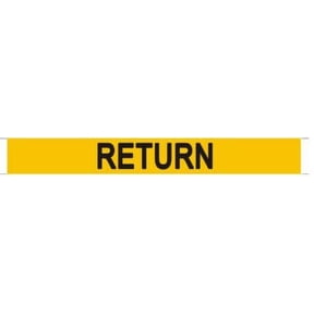 Set of 5 PCS - Pipe Marking- Return Sign (Sticker,Yellow, 1X8)(ref-2022-4)