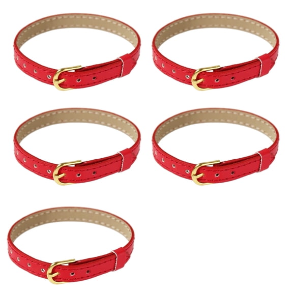 Set of 5 PU Strap Waist Belt With Strong Metal Clasp For 1/16 Scale Miniature Model Accessories