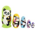 thumbnail image 1 of Set of 5 Panda Wooden Nesting Dolls 6 Inches, 1 of 4