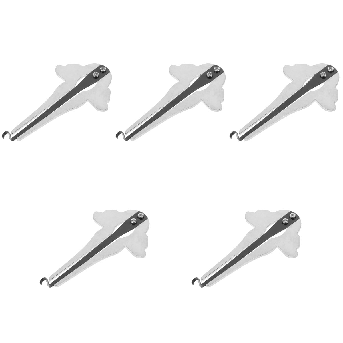 Set of 5 Portable Harmonica for Beginners Mouth Harp Instruments Silver