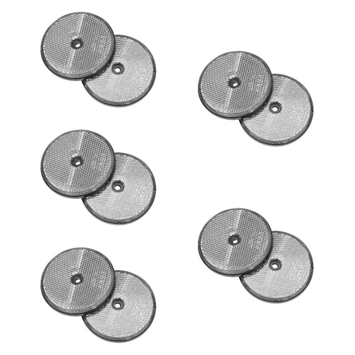 Set of 5 Reflector for Gate Automobiles Reflectors Road Yellow Round Silver