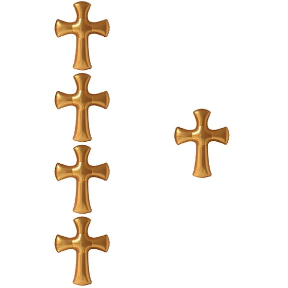 Set of 5 Religious Balloons Gold Foil Wedding Decoration Baby