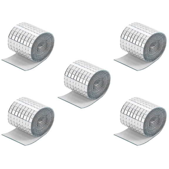 FELTECHELECTR DIY Adhesive Silver Mirror Mosaics for Home and Craft Projects, 5Pcs