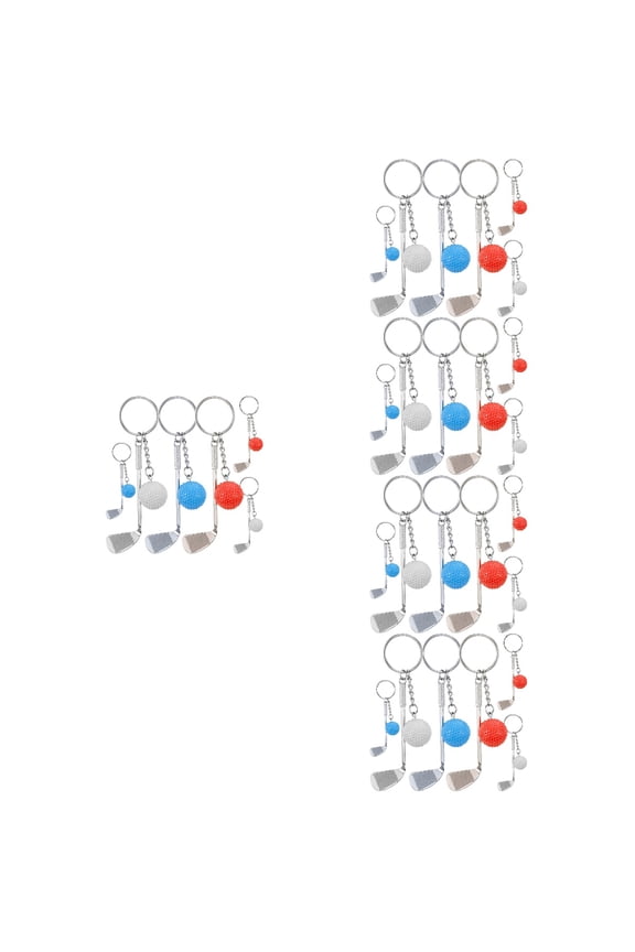 Set of 5 Golf Keychains with , Metal Key Chain for Men, Fine Detail Design, 8.00 x 2.50 x 0.50 CM