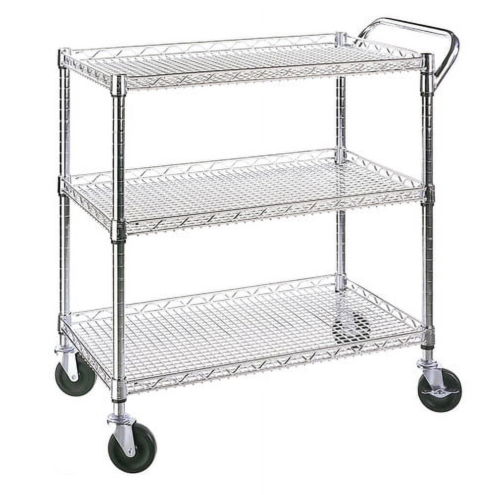 (Set of 5) Seville Classics 3-Tier Commercial Utility Cart, UltraZinc