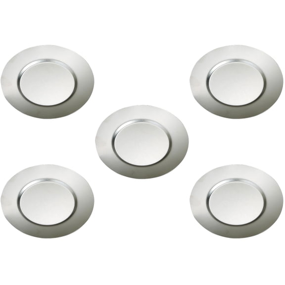CRILSTYLEO Stainless Steel Silver Shallow Dinner Plates for Home Use 5Pcs
