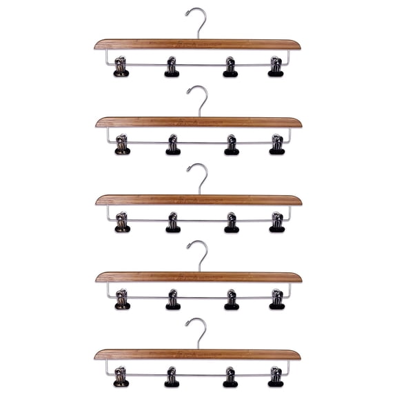 Set of 5-Super Duper Sturdy Bamboo Kilt Hangers
