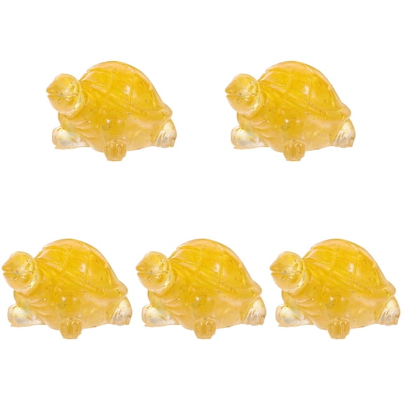 Set of 5 Turtle Toy Turtle Ornament Turtle Figurine Office 5X3X2.7CM Yellow