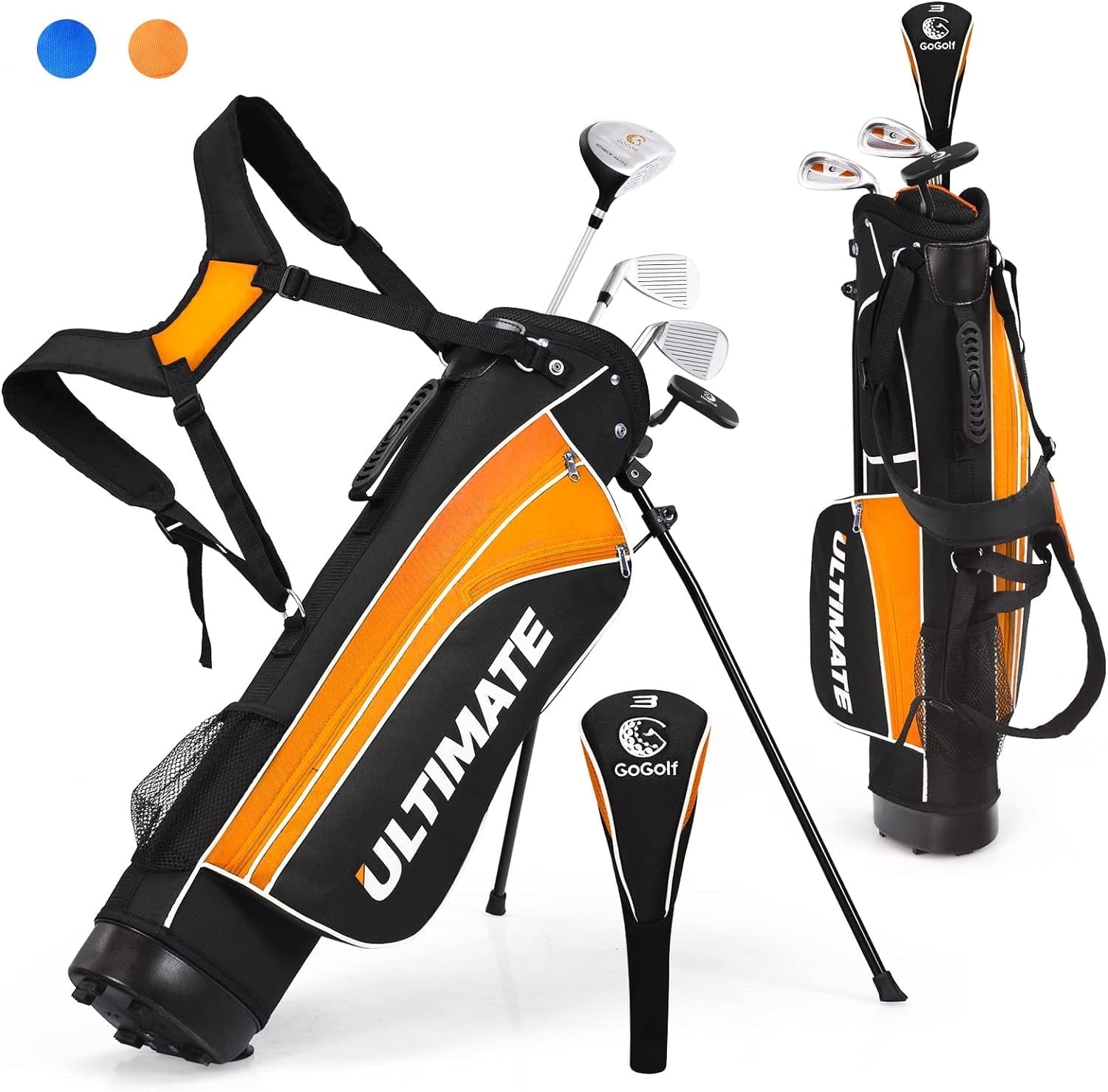 Set of 5 Ultimate 31" Portable Junior Complete Golf Club Set for Kids Age 11+