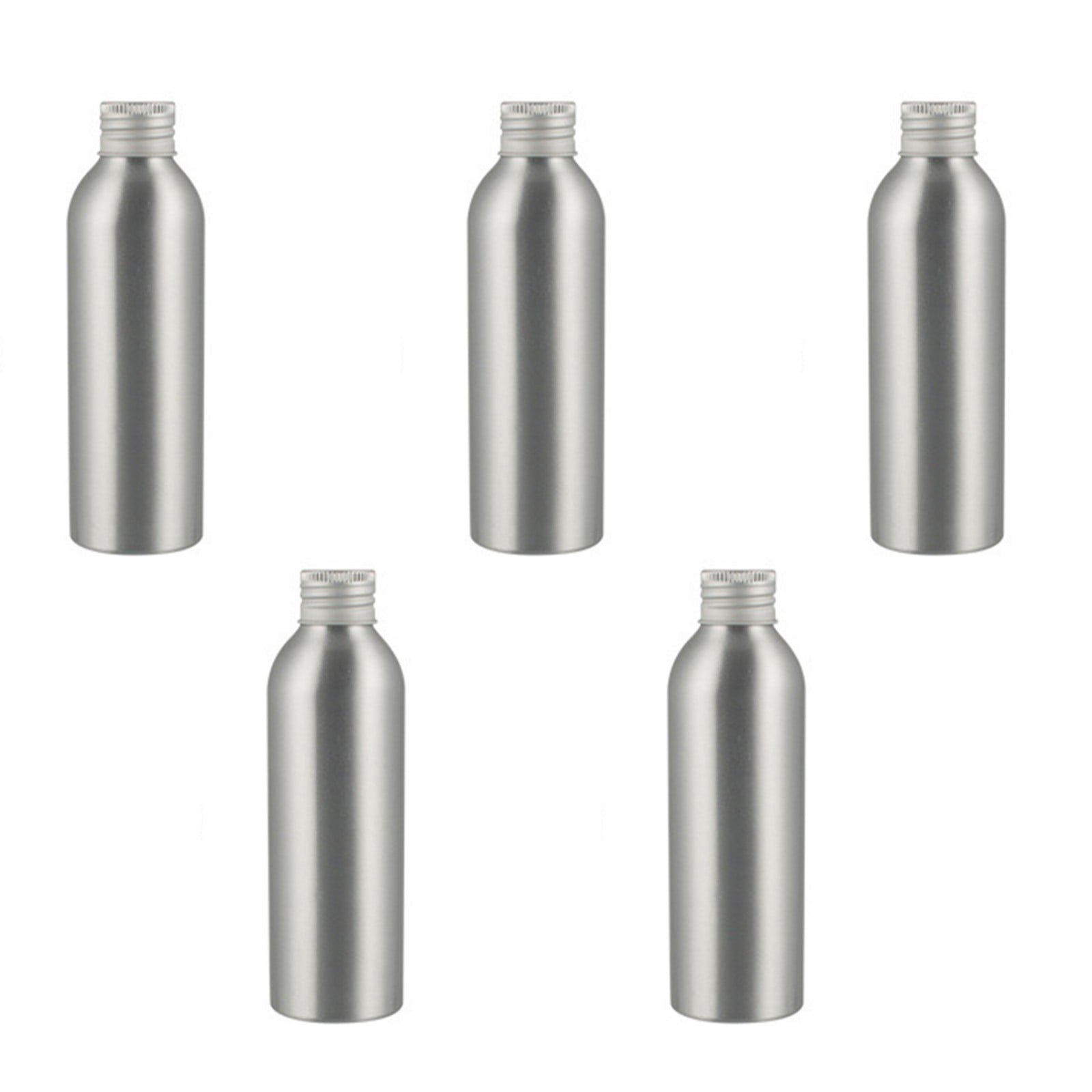 Set of 5 User Friendly Aluminum Bottles With Secure Sealing Caps Sturdy ...
