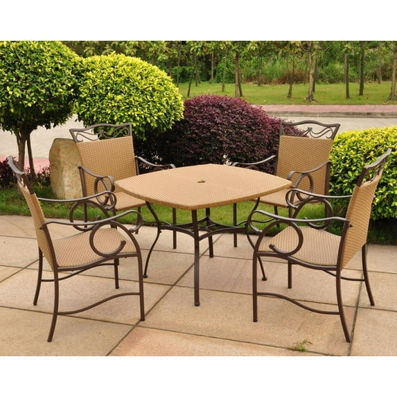 International Caravan Valencia 4-Person Resin Wicker Patio Dining Set