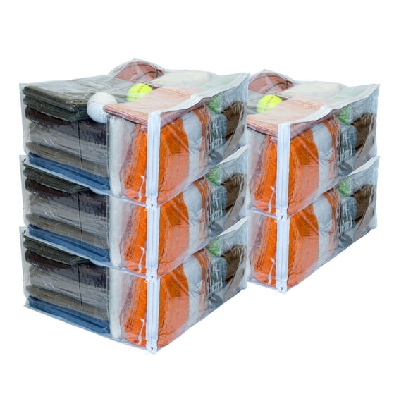 Set of 5 Vinylpac Clear Vinyl Zippered Storage Bags 24" x 20" x 11"