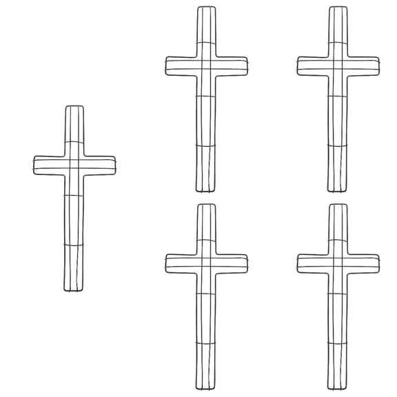 WRISTBIQUE Flower Wreath Hoops Iron Black For Diy Craft 5Pack 15.7X7.1X0.4In