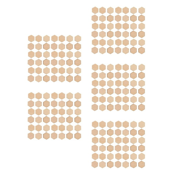 Set of 5 Wooden Hanging Ornaments Shapes Honeycomb House Decor Office