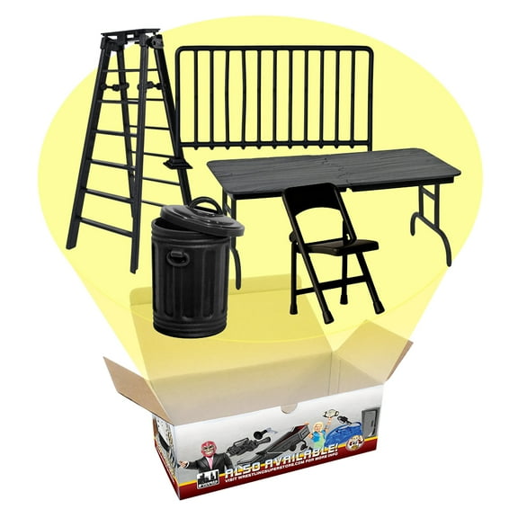 Set of 5 Wrestling Figure Accessories [Solid Black Edition] for WWE & AEW Action Figures