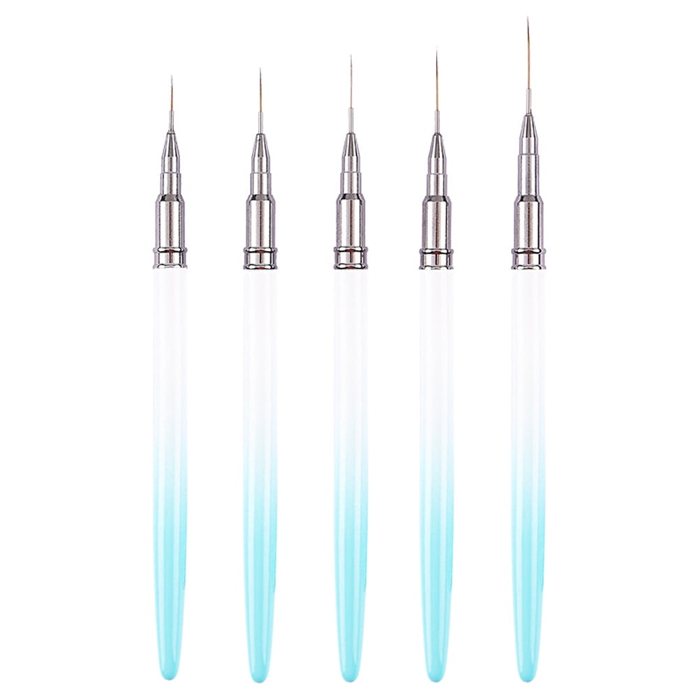 Set of 5 nail tools, Different sizes, White/Turquoise