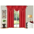 thumbnail image 1 of R64 Set of 2 Panels & 3 Matching Waterfall Valances Red color 100% Privacy Blackout Window Curtain for Bedroom Home Décor, 1 of 4