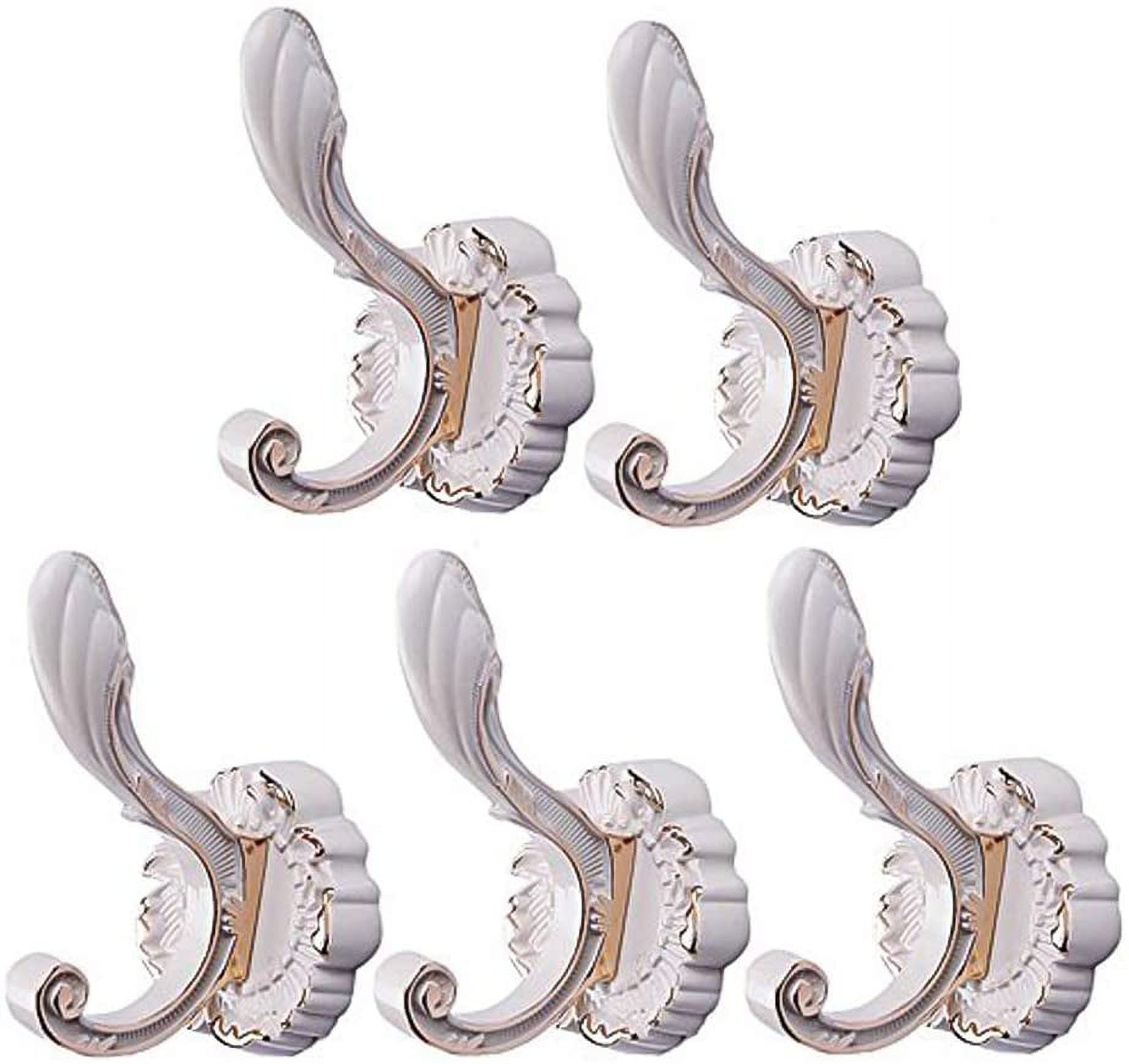 Set of 5 vintage style wall hooks White