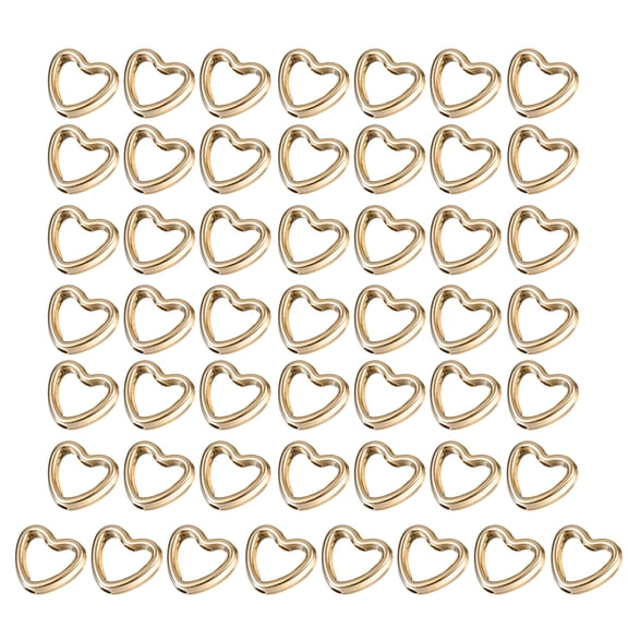 Set of 50 Heart Spacer Bead Hollow Peach Pendant Hollow Heart Shape Beads CCB Spacer Connectors for Jewelry