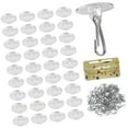 thumbnail image 1 of Set of 50 Practical Clear Plastic Hooks for Ceiling Mounting Damage Release Removal Strong Adhesive Ceiling Hooks, 1 of 8