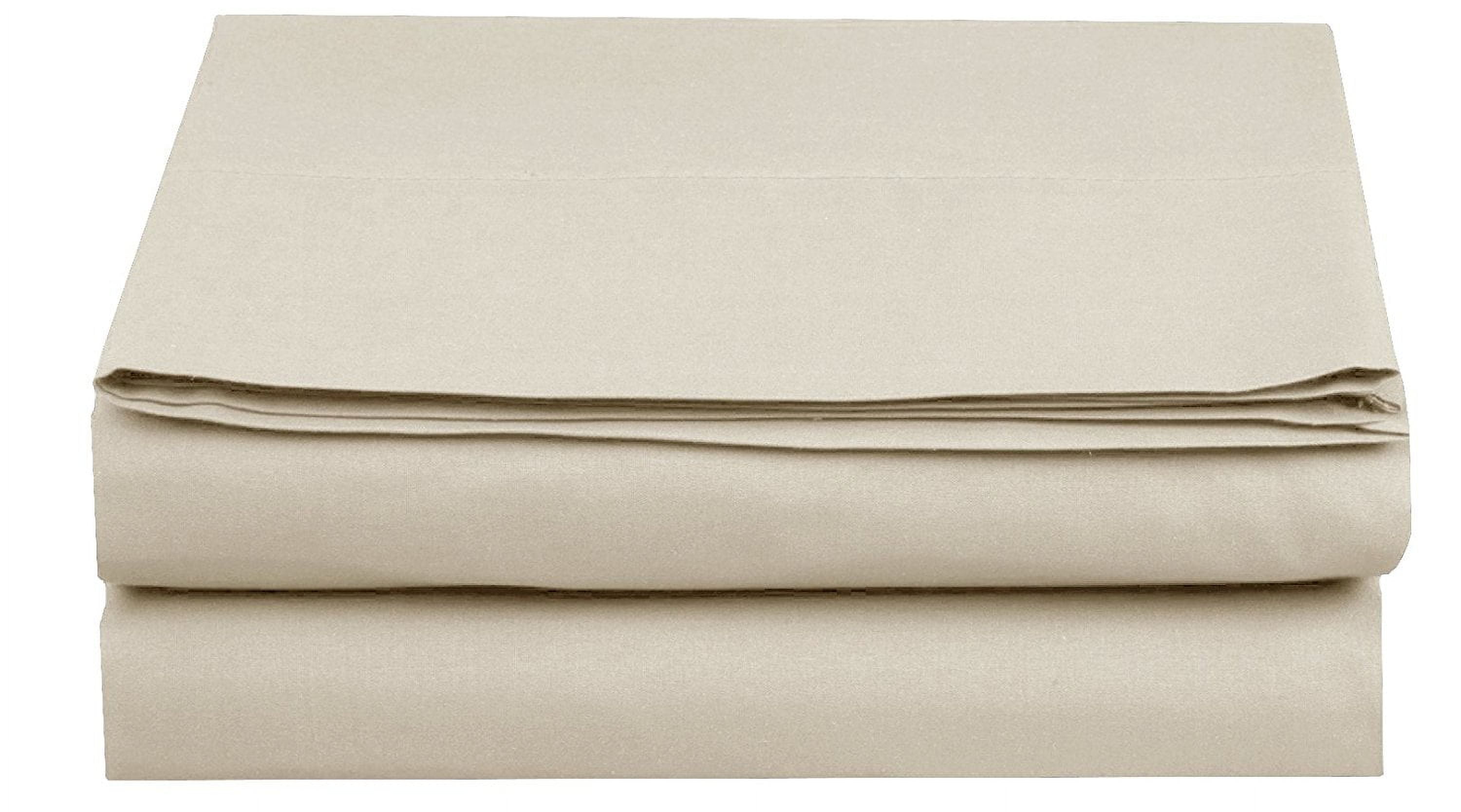 Set of 6 1500 TC Flat Sheet, Queen Size, Cream