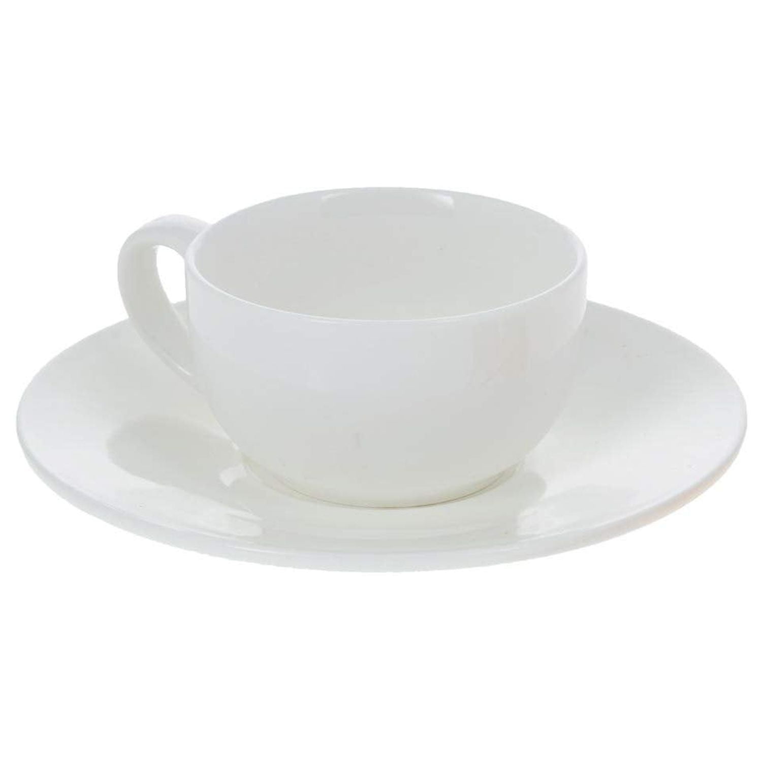 Wilmax [ Set of 6 ] 3 fl oz | 100 ml Coffee CUP & Saucer White