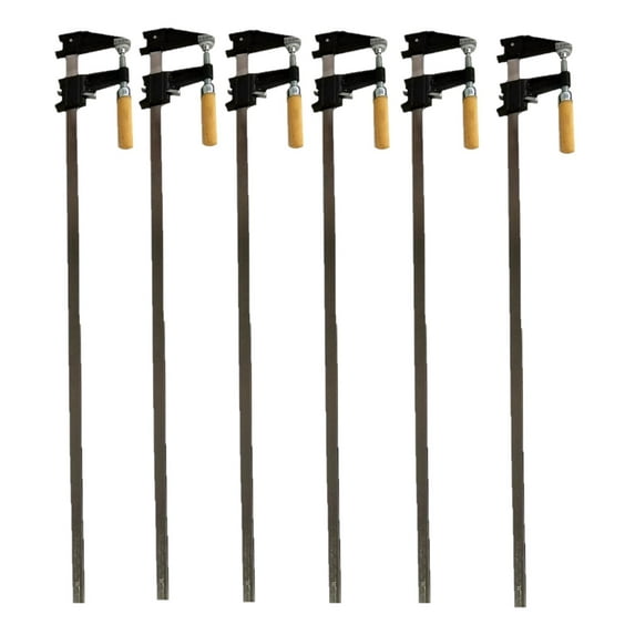 Set of 6 - 30" Steel Bar Clamp with Metal Ratcheting System and Quick Release Suitable for a Wide Range of Woodworking and Metalworking