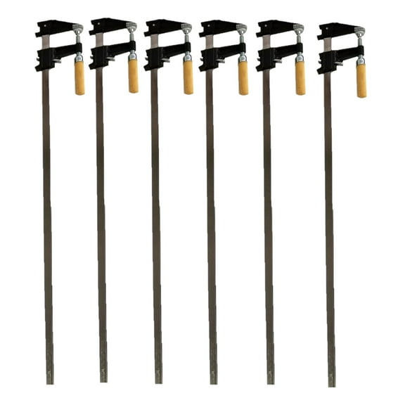 Set of 6 - 36" Steel Bar Clamp with Metal Ratcheting System and Quick Release Suitable for a Wide Range of Woodworking and Metalworking