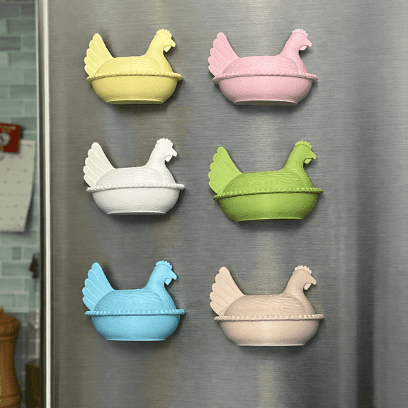 Hen on Nest Refrigerator Magnet – Farm Chicken Kitchen Decor