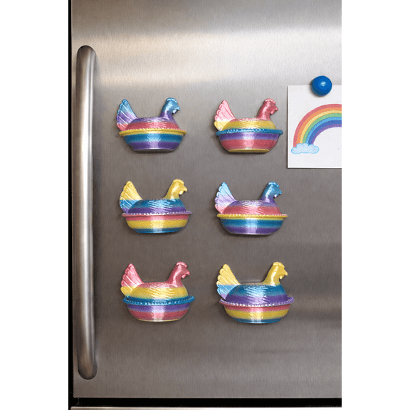 Hen on Nest Refrigerator Magnet – Farm Chicken Kitchen Decor