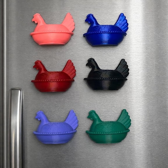 Hen on Nest Refrigerator Magnet – Farm Chicken Kitchen Decor