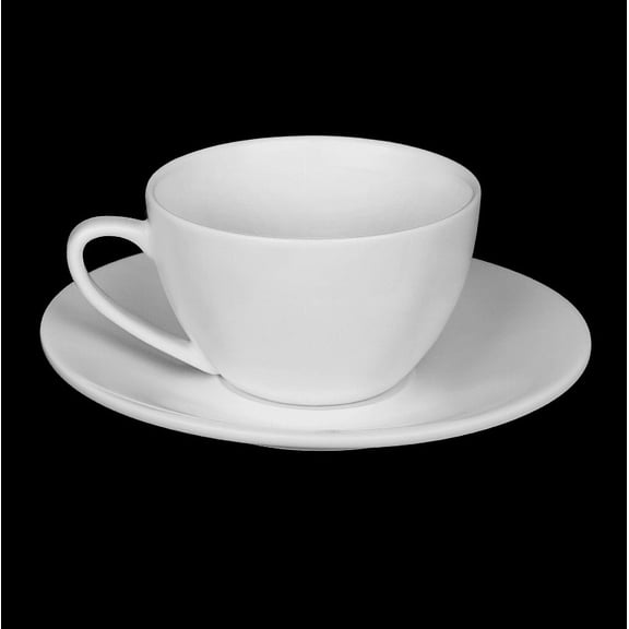 [ Set of 6 ] 6 FL OZ | 180 ML CAPPUCCINO CUP & SAUCER White