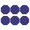 thumbnail image 1 of Set of 6 Australian Aboriginal Flag Drink Coasters for Coffee Table Leather Coaster for Decor Housewarming Octagon, 1 of 6