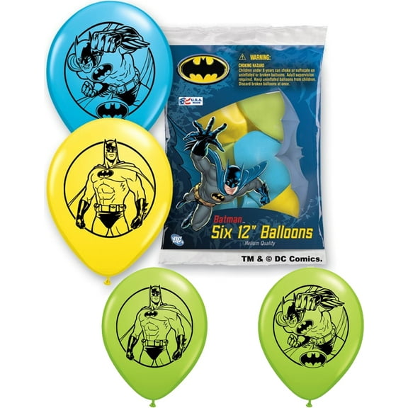 Set of 6 Batman 12" Assorted Color Balloons