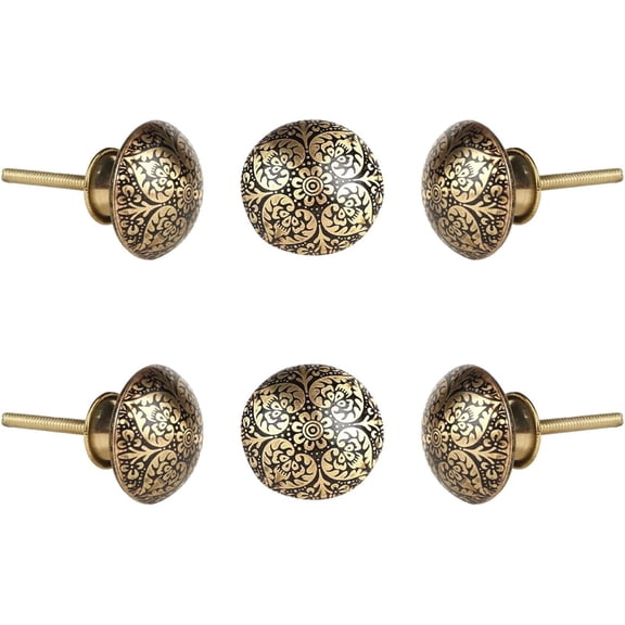 Set of 6 Black Bologna Cabinet Knobs by Perilla Home