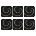 thumbnail image 1 of Set of 6 Black Snakeskin Drink Coasters for Coffee Table Leather Coaster for Decor Housewarming Square, 1 of 6