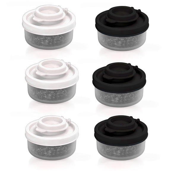 Set of 6 Black and White Mini Seasoning Jars for Easy Kitchen Storage