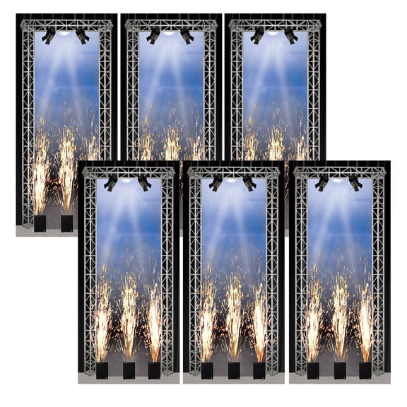 Set of 6 Blue Wrestling Entrance Backdrop Cards for WWE & AEW Figure Displays