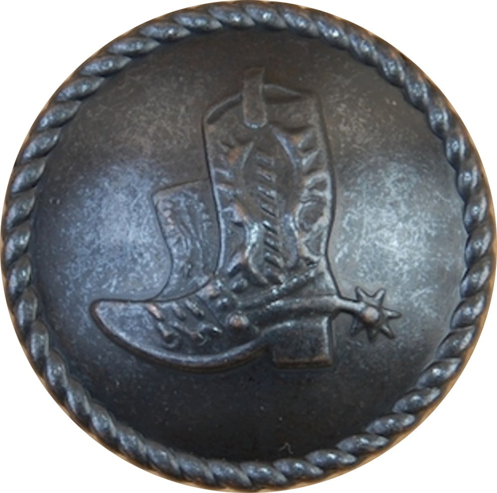 Set of 6 Boots with Rope Drawer Cabinet Knob in Oil Rubbed Brass