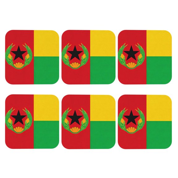 Set of 6 Cape Verde Flag Drink Coasters for Coffee Table Leather Coaster for Decor Housewarming Square