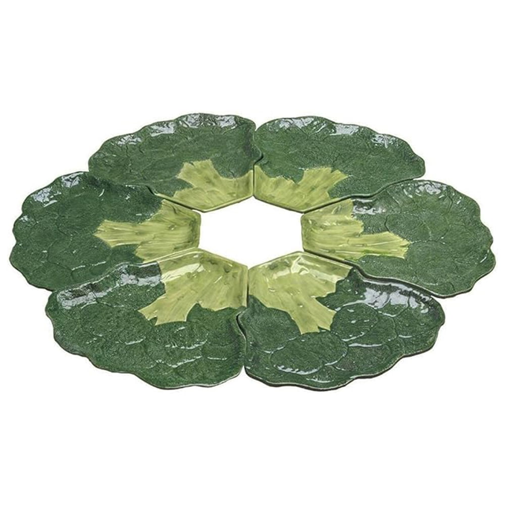 Set of 6 Ceramic Broccoli Serving Platters - Stackable Vegetable-Themed ...