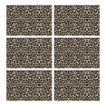 thumbnail image 1 of Set of 6 Cheetah Pattern Table Mats, Flax Linen Heat Resistant Wrinkle Free with Romantic Animal Print for Tropical Dining Decor and Chic Kitchen, 1 of 5