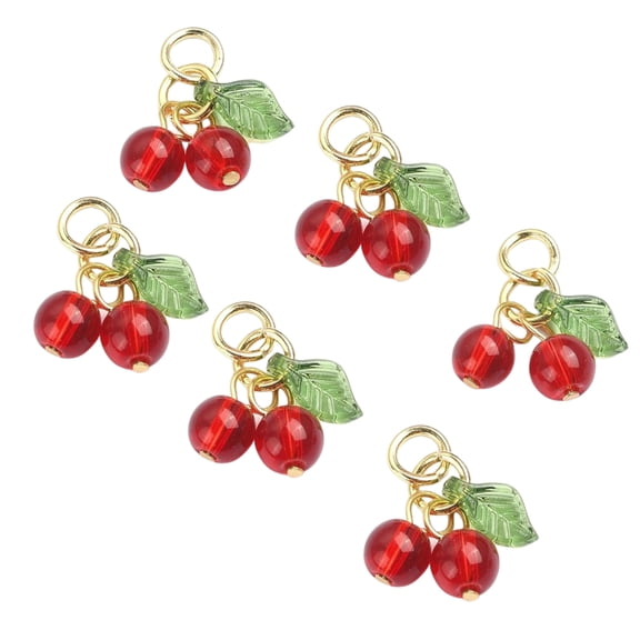 Set of 6 Cherry Jewelry Charm Bracelet Pendant Assorted Accessories Jewelry Finding Jewelry Embellishments Jewelry Part