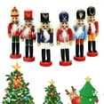 Set of 6 Christmas Wooden Nutcracker Soldier with Weapons ornament