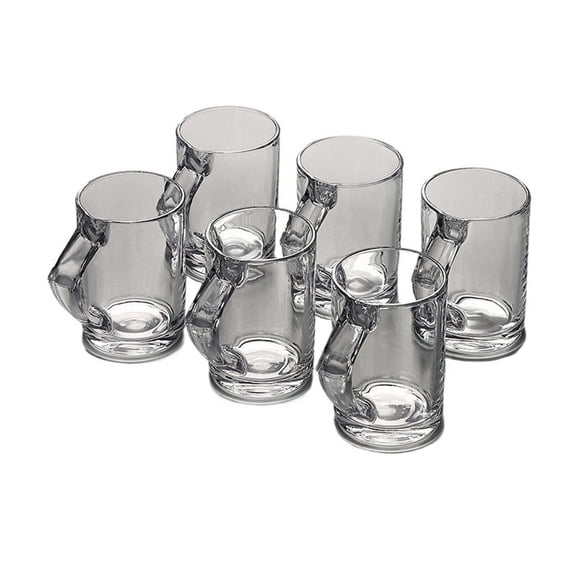 Set of 6 Clear Glass Mug with Handle, 8.8oz Lead-free Glass Cups for Cold and Hot Drinks